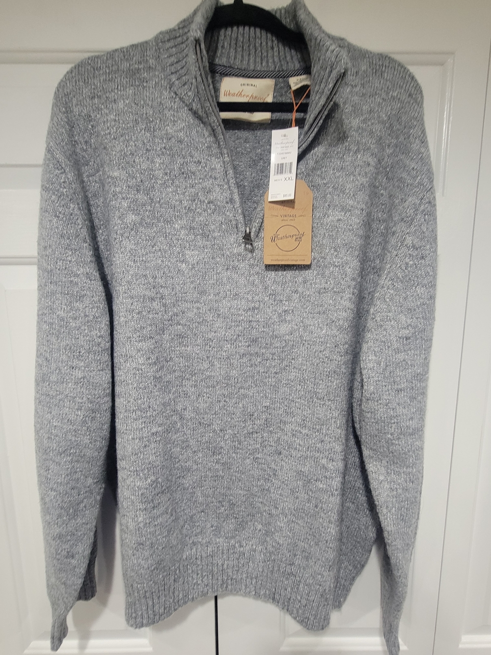 NWT | Weatherproof Vintage Men's Gray Half-Zip Knit Sweater